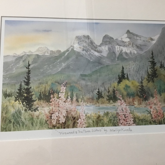Marilyn Kinsella Framed Art Print ‘Fireweed & the Three Sisters‘ Signed - Picture 4 of 8